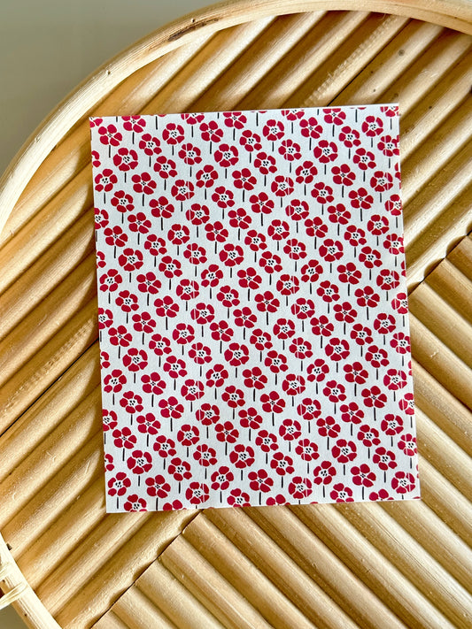 Red Flowers Transfer Sheet