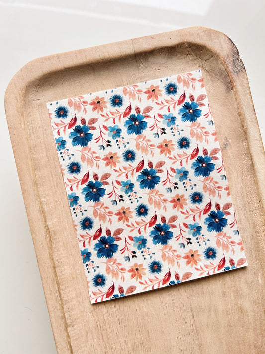 Blue Flowers Transfer Sheet