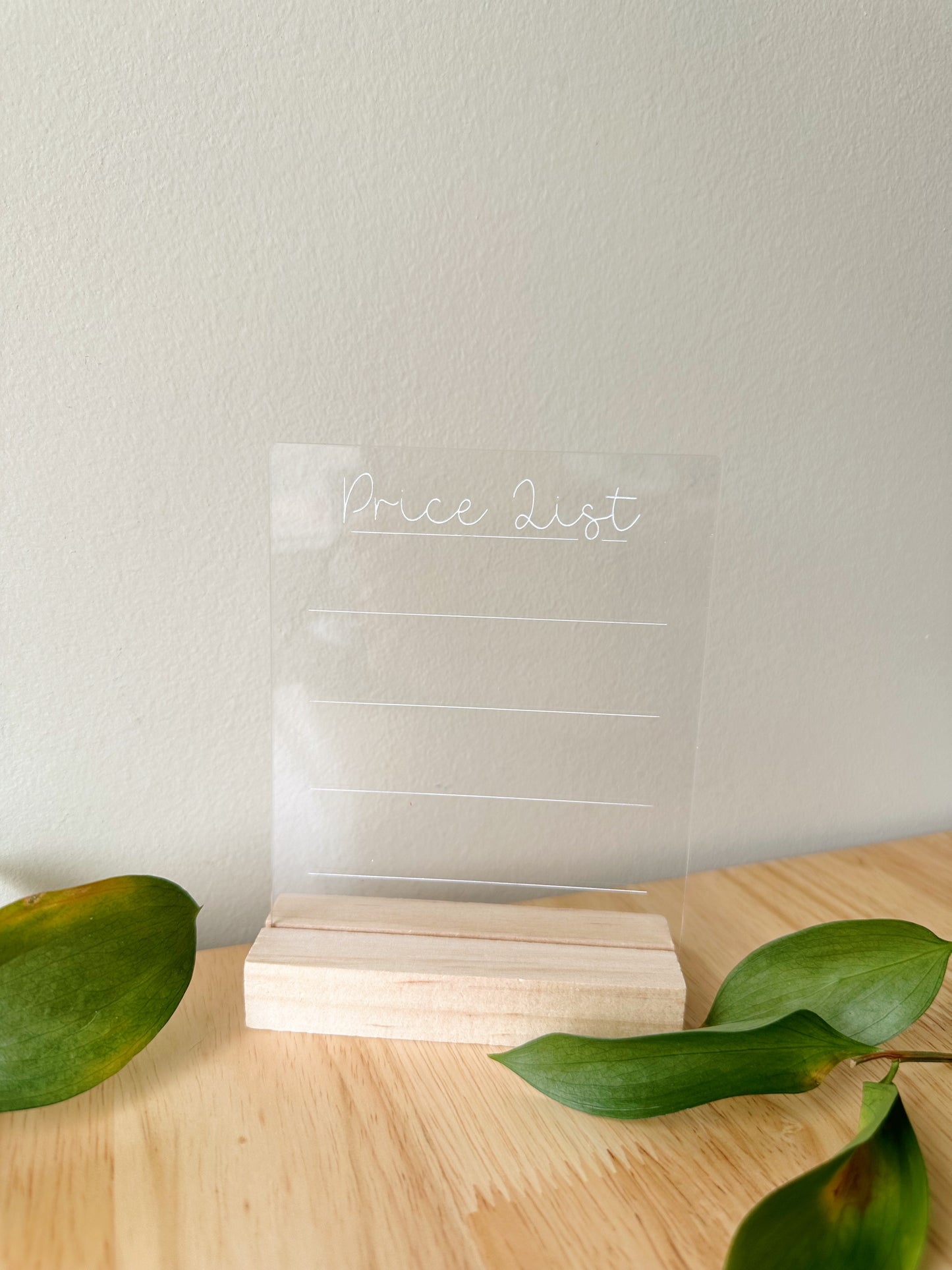 LISTE DE PRIX Présentoir en acrylique uniquement