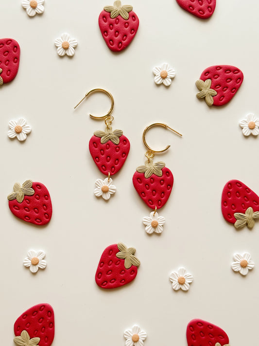 Pendientes colgantes de fresa