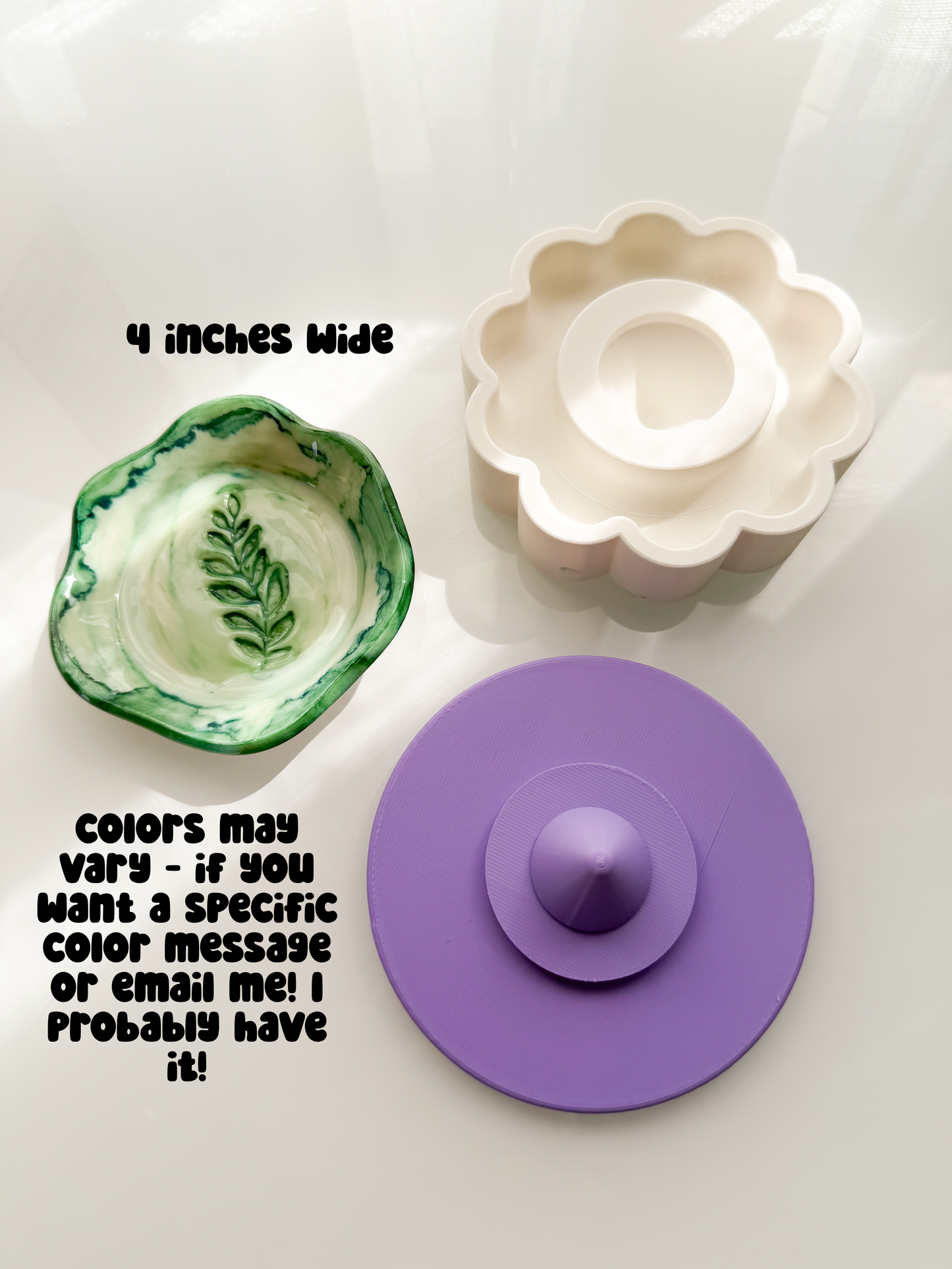 Spinning Holder for Trinket Dish Polymer Clay Ceramic Pottery
