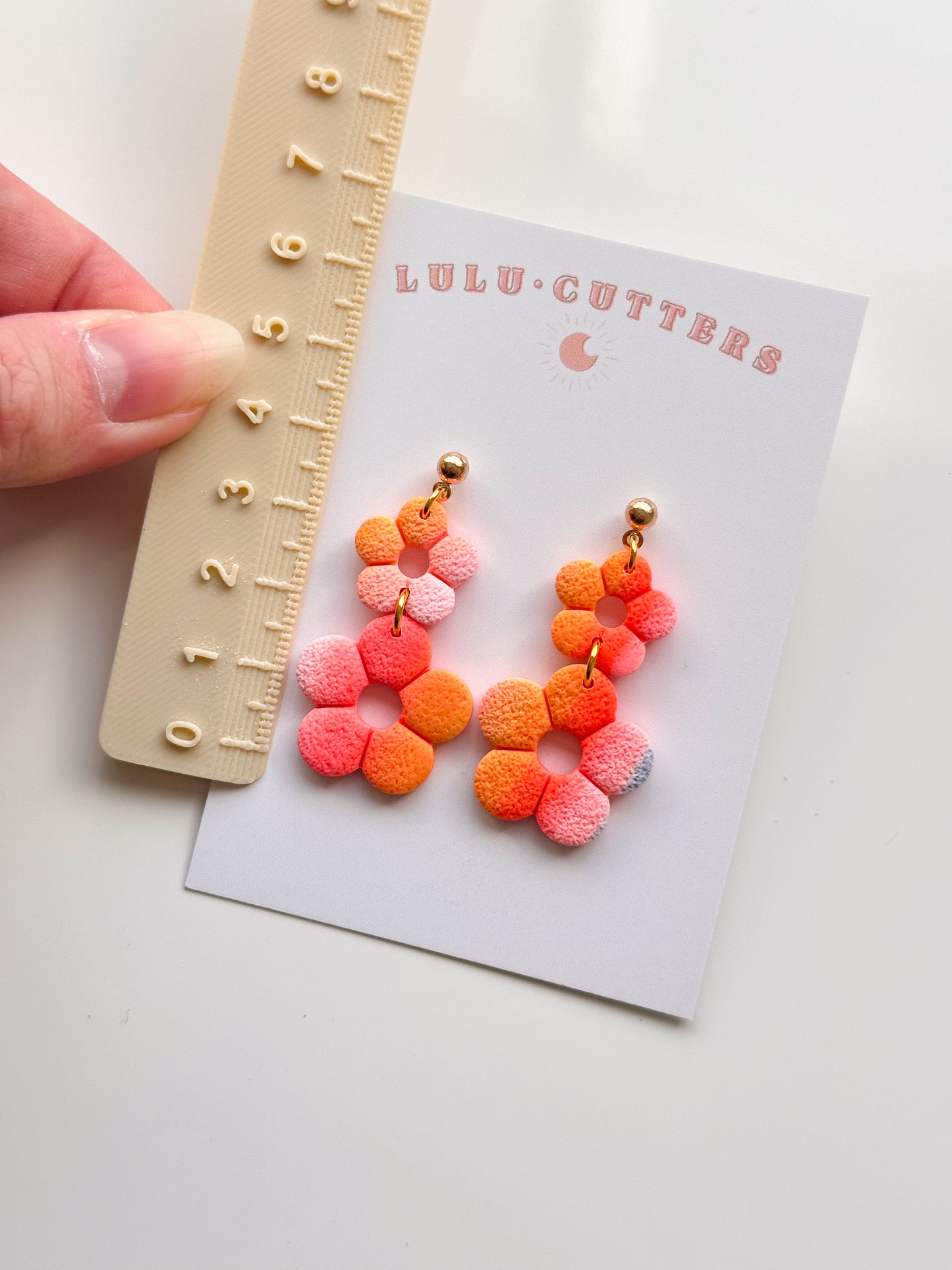 Embossed Color Shift Flowers Earrings