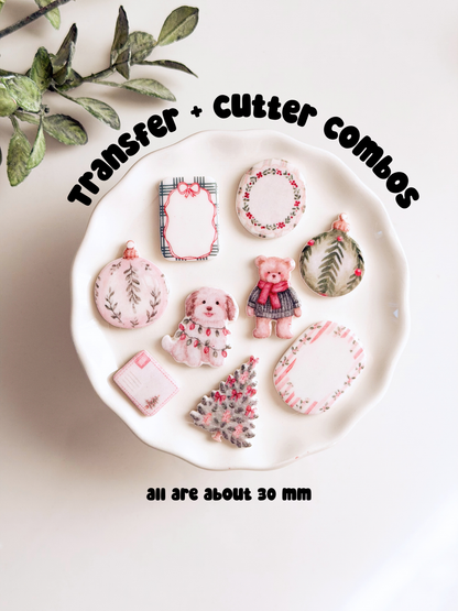 Winter Christmas Themed Transfer Sheet + Clay Cutter Combo