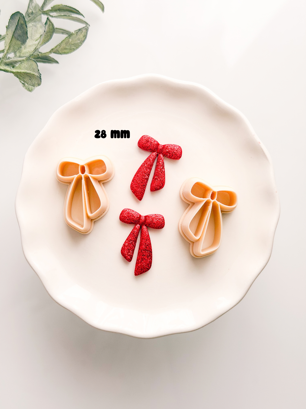 Christmas Mirrored Bows Clay Cutter