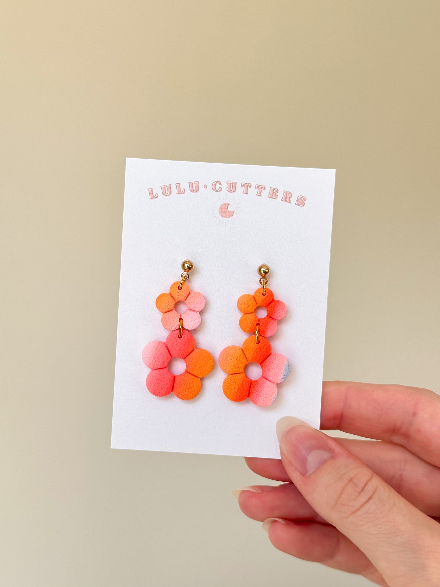 Embossed Color Shift Flowers Earrings