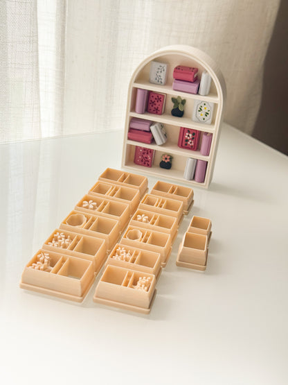 Build Your Own Mini Bookshelf Clay Cutters + 3D Printed Shelf
