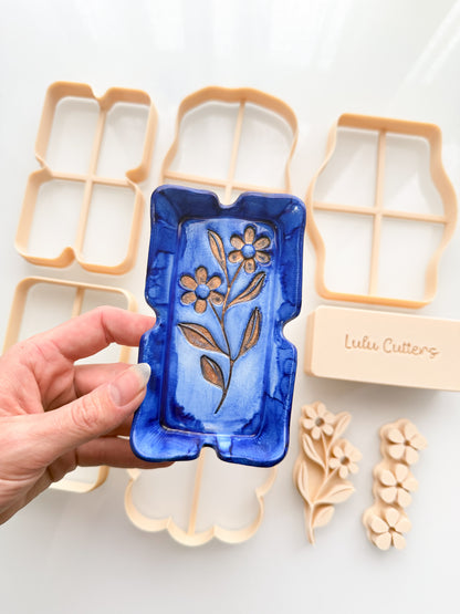 Fancy Trinket Dishes + Press Polymer Clay Cutters Ceramic Air Dry Clay