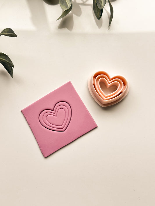 Double Embossed Heart Clay Cutter