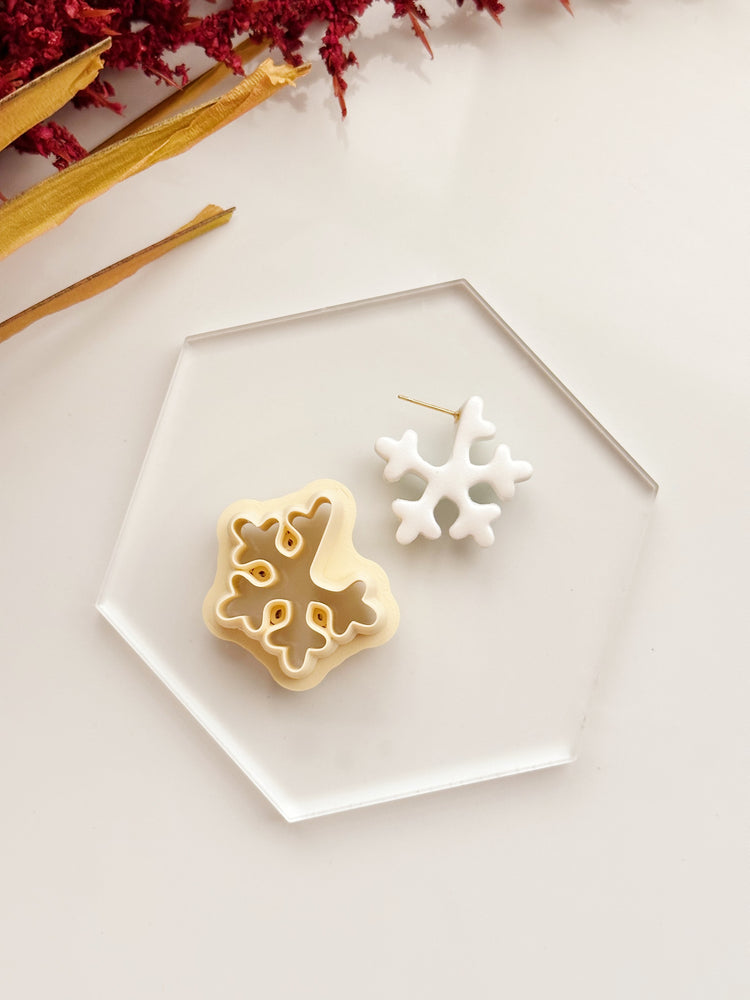 Snowflake Hoops Clay Cutter Mirrored Set