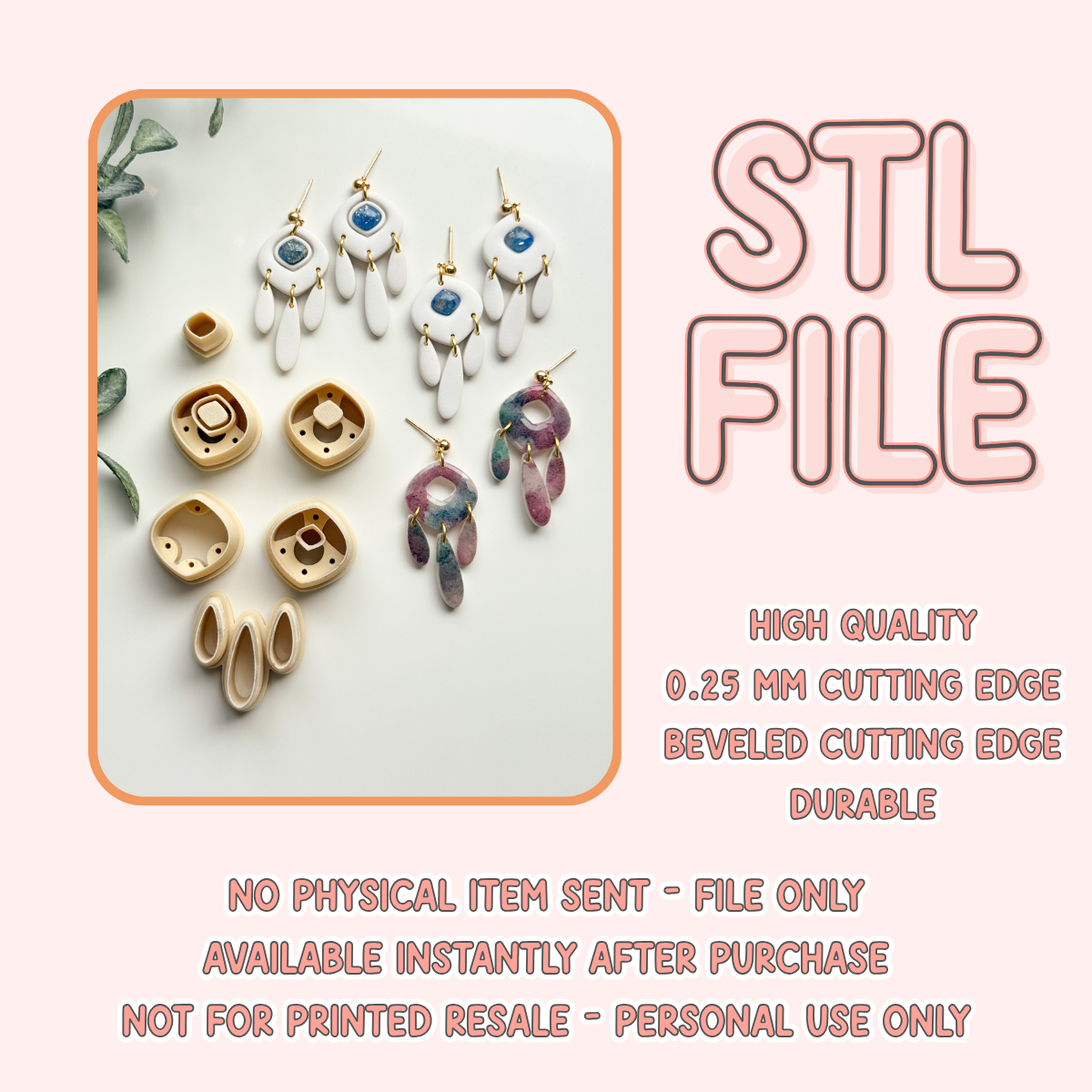 Rounded Diamond Dangle STL FILE
