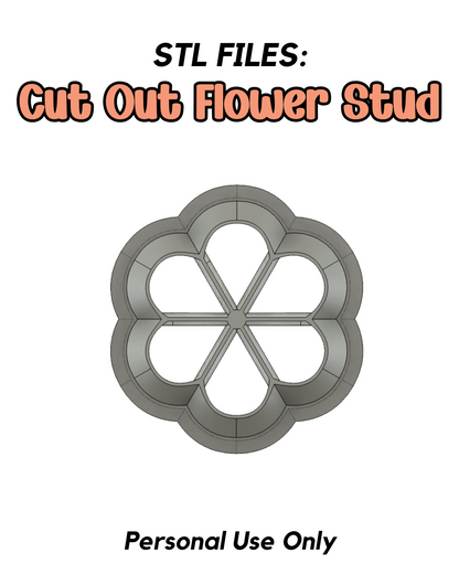 Cut Out Flower Stud STL FILE