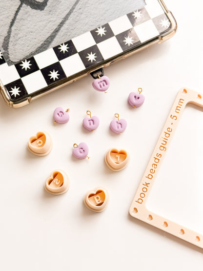 Letter E-Reader Charm + Bead Roller Guide Clay Cutter