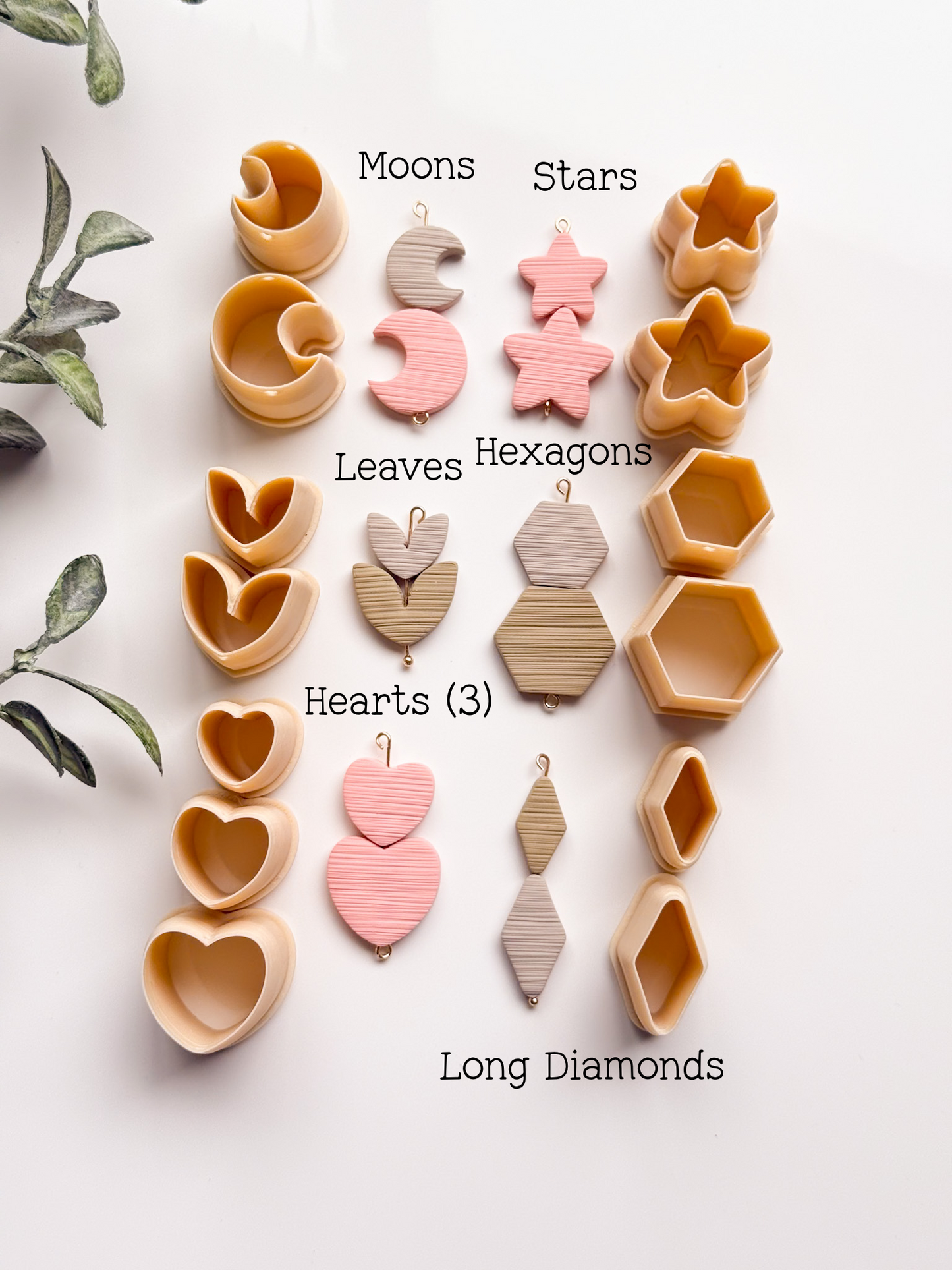 BEAD SHAPES WITH GUIDES Clay Cutter Sets Extra Tall