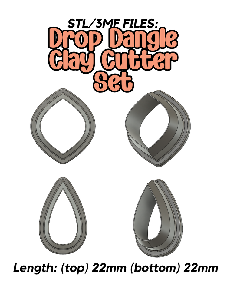 STL FILES - Drop Dangle Clay Cutter Set