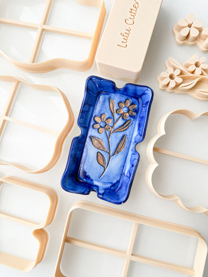 Fancy Trinket Dishes + Press Polymer Clay Cutters Ceramic Air Dry Clay