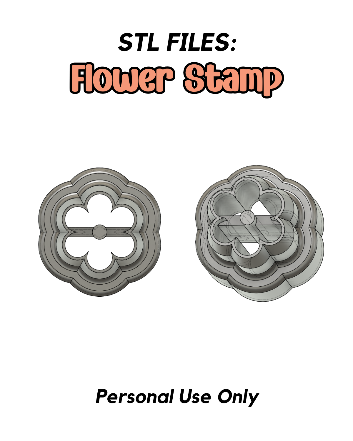 Flower Stamp STL FILE