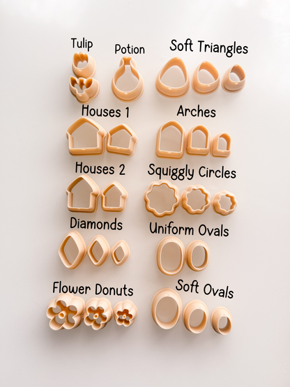 Bead Charm Clay Cutters With Guide Holes/Markers Sets