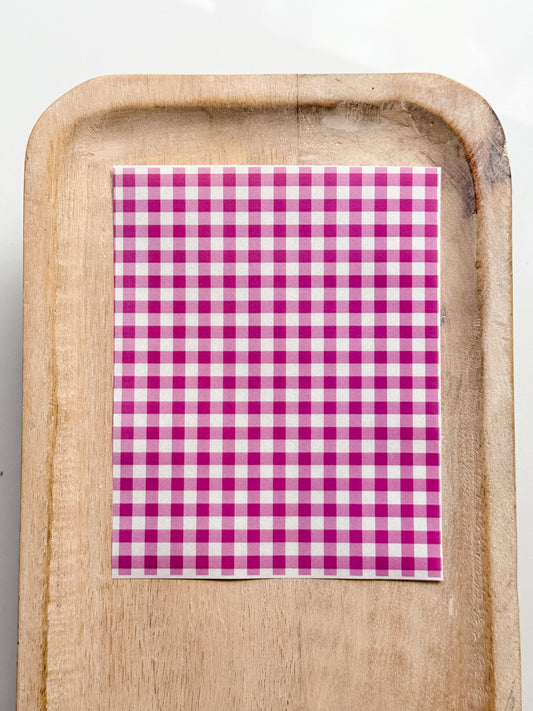 July 8 Gingham Transfer Sheet