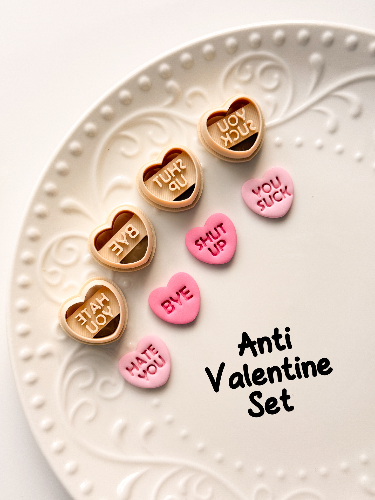 CONVERSATION HEARTS 2025 Clay Cutter Set