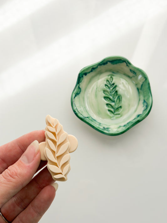 Leaf Stamp for Trinket Dish Polymer Clay Ceramic Pottery