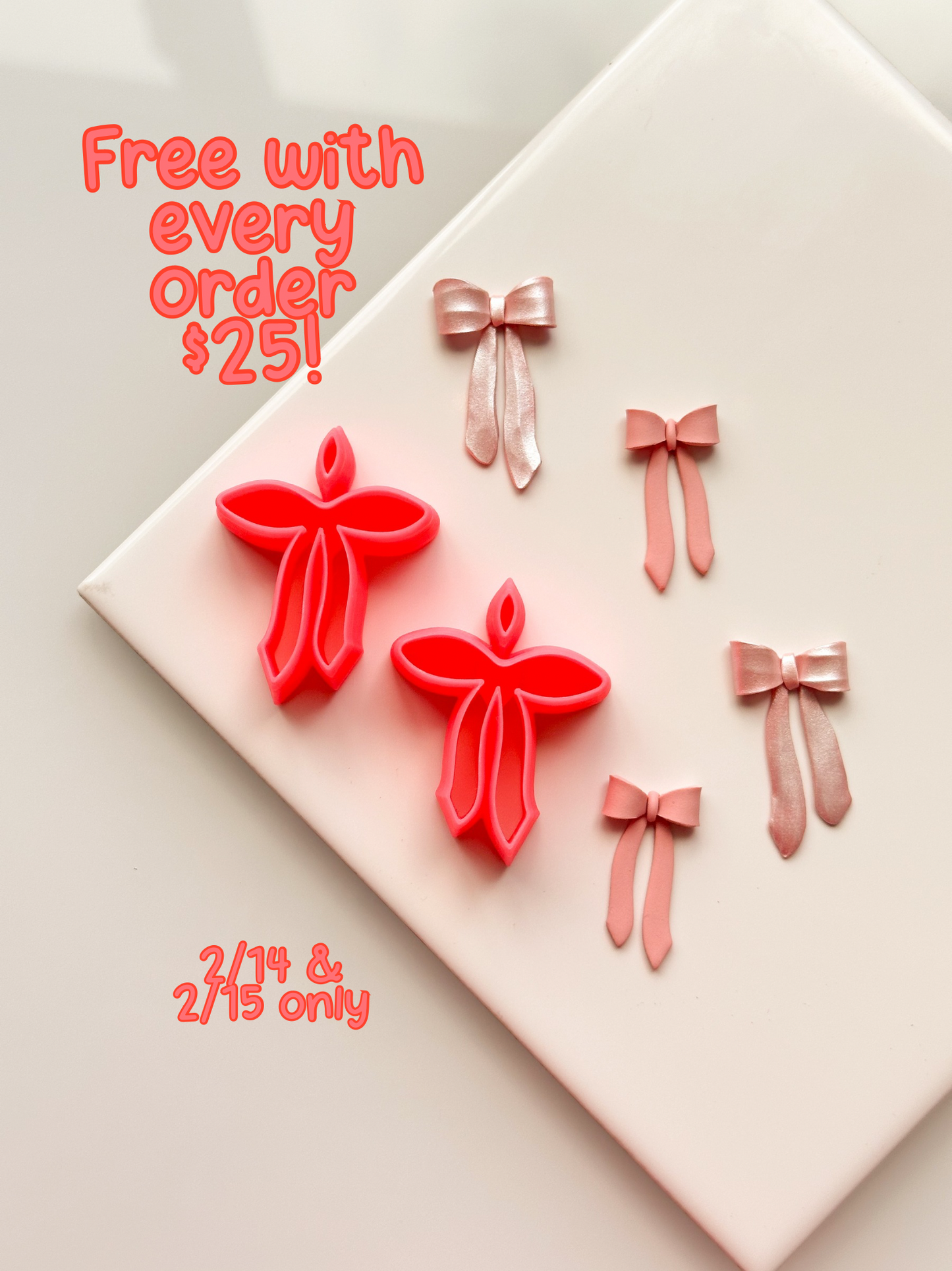 Valentine’s Mirrored Bows Clay Cutter Set