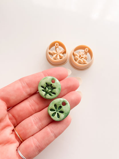 Ceramic Earring Dupe Clay Cutters With Hole Cut Out Polymer Clay Set of 2