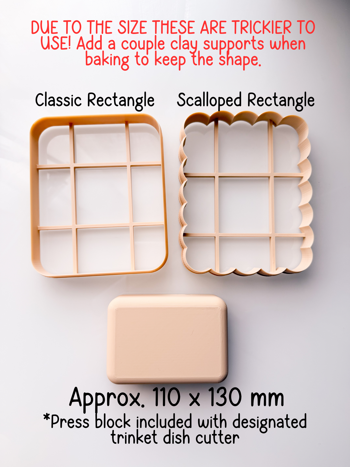 XL Trinket Dish Clay Cutter + Press Polymer Clay Air Dry Clay Ceramic Pottery
