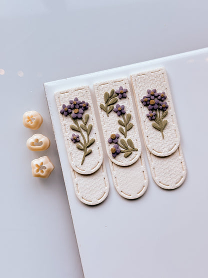 (R) Cute Flower Micros for Bookmarks Clay Cutter Set Of 3