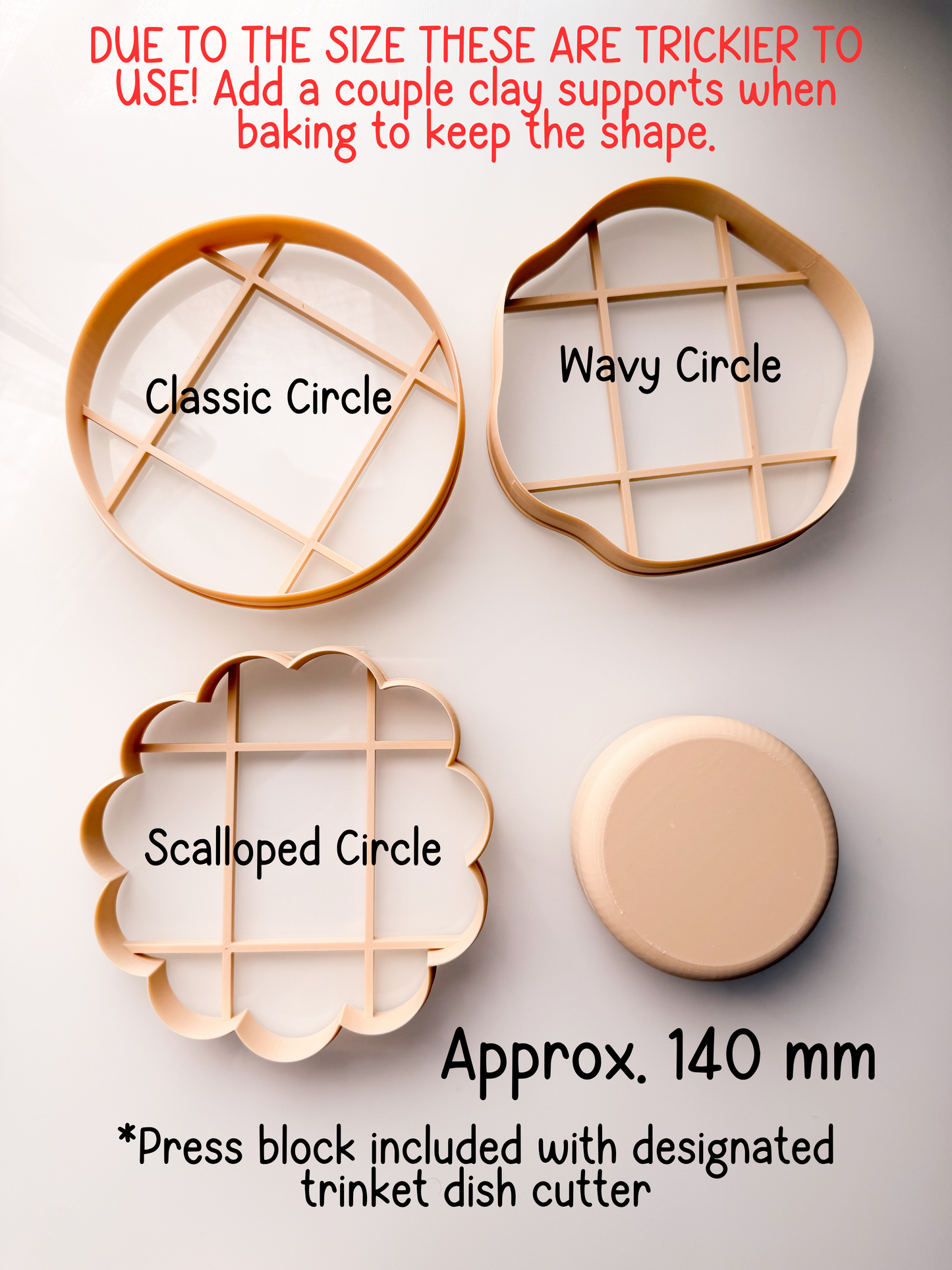 XL Trinket Dish Clay Cutter + Press Polymer Clay Air Dry Clay Ceramic Pottery