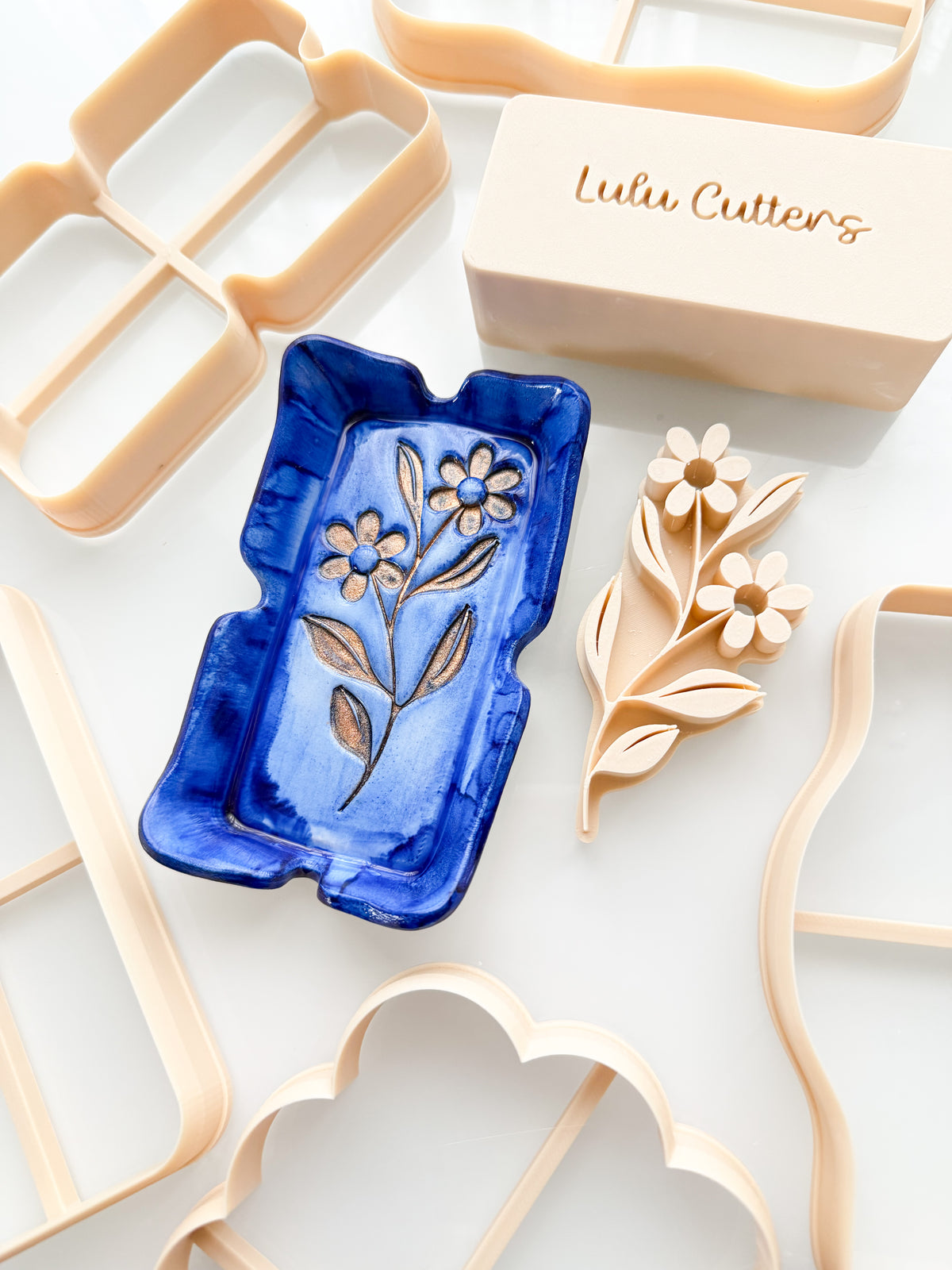 Fancy Trinket Dishes + Press Polymer Clay Cutters Ceramic Air Dry Clay
