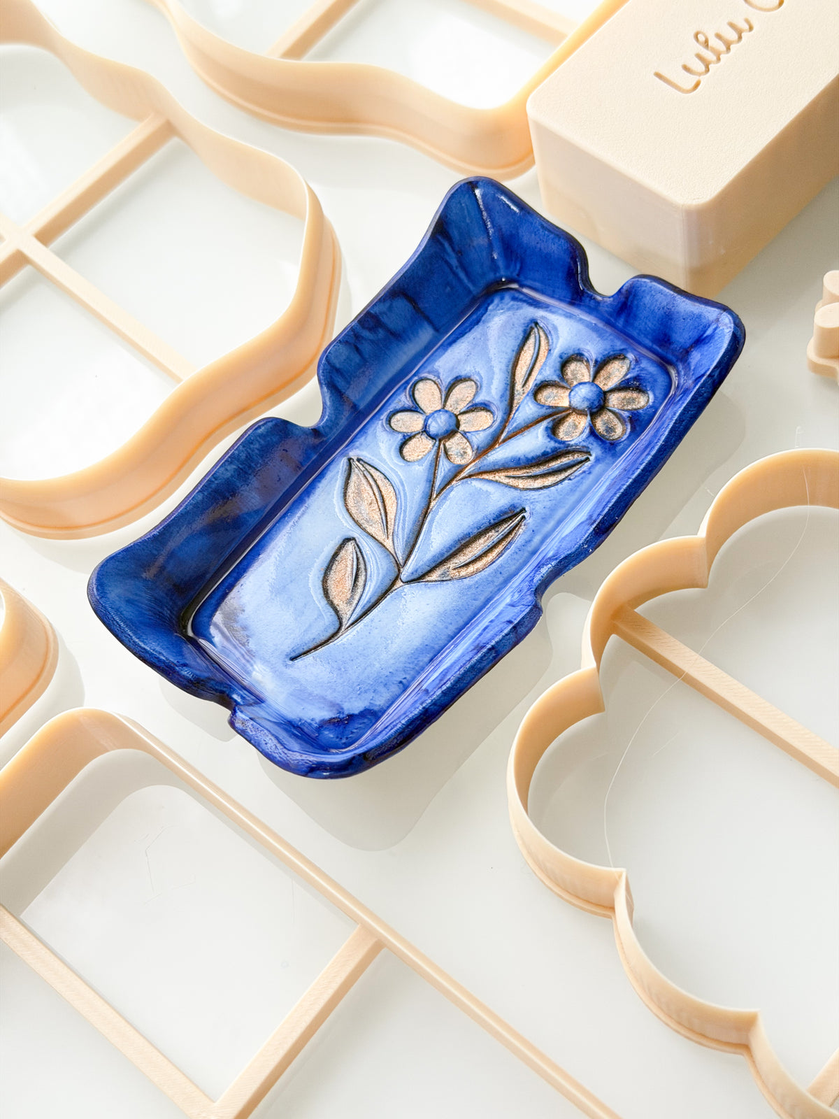 Fancy Trinket Dishes + Press Polymer Clay Cutters Ceramic Air Dry Clay
