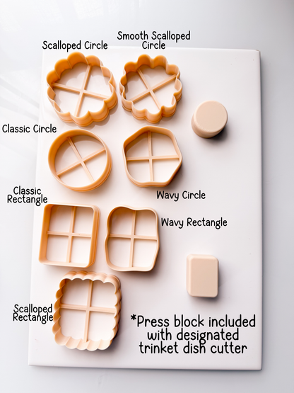 MINI Trinket Dish Clay Cutter + Press Polymer Clay Air Dry Clay Ceramic Pottery Cold Porcelain