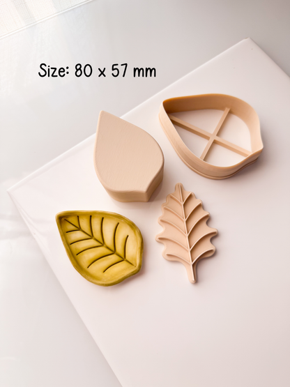 Leaf Trinket Dish Clay Cutter + Press + Stamp Polymer Clay Air Dry Clay Ceramic Pottery Cold Porcelain