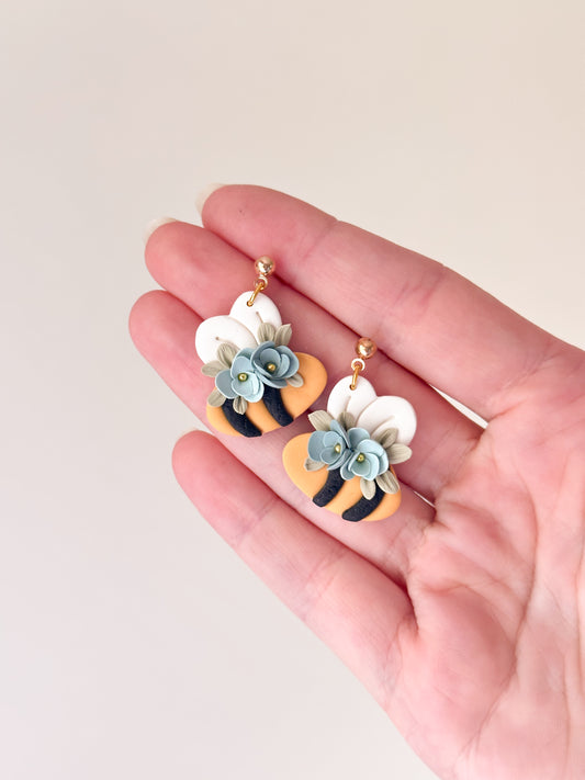 Floral Bees Earrings