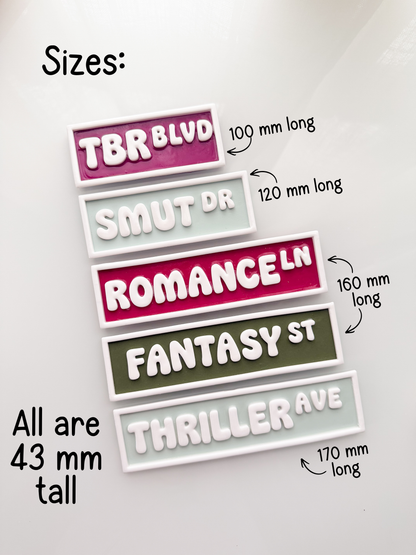 Bookish Road Signs Clay Cutters
