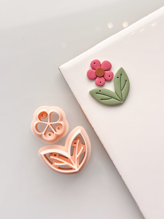 Double Leaf + Flower Clay Cutter Set