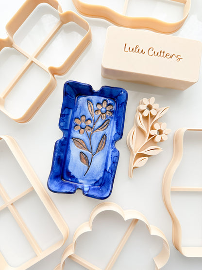 Fancy Trinket Dishes + Press Polymer Clay Cutters Ceramic Air Dry Clay