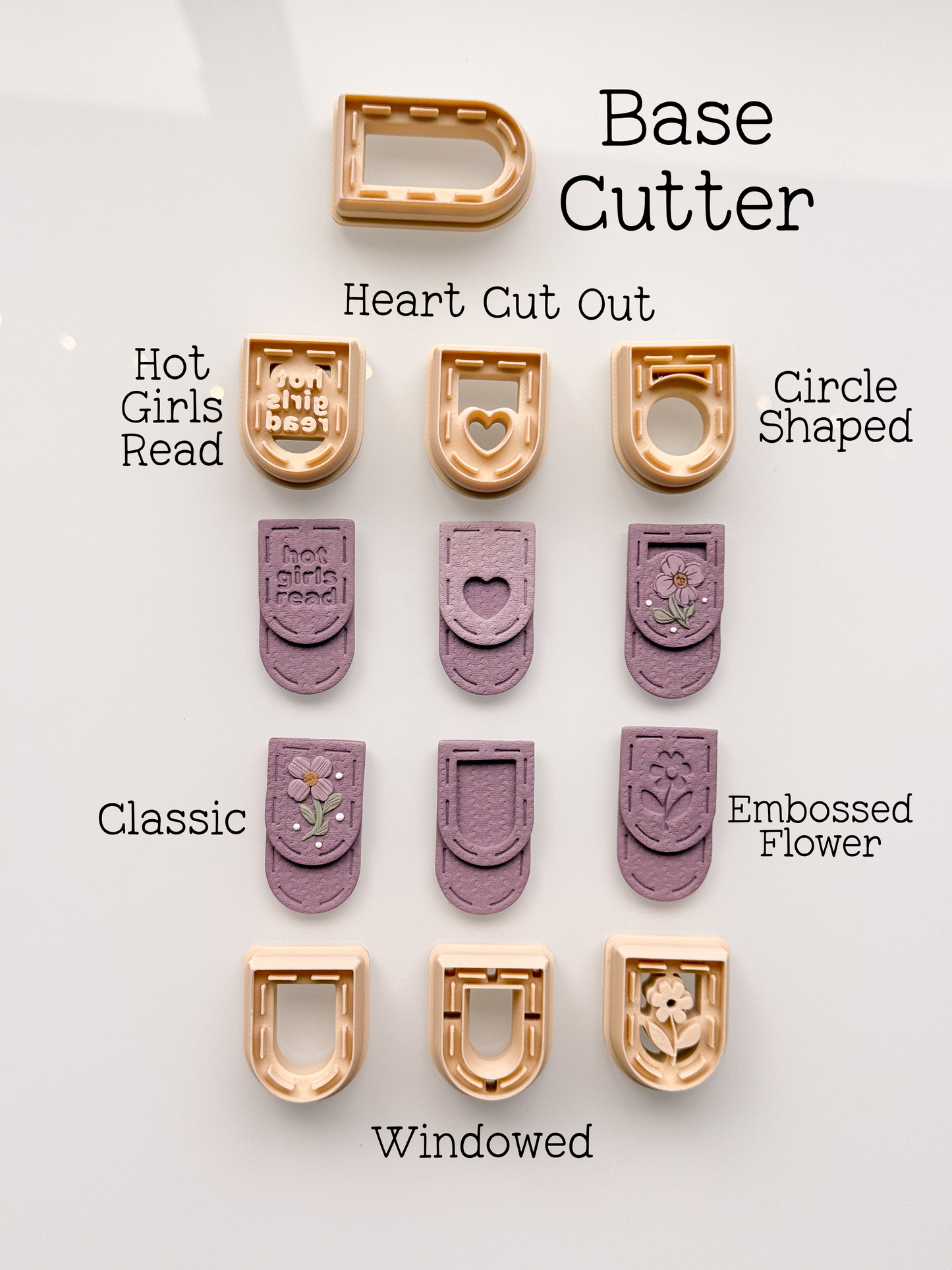 Mini Stitched Stacked Bookmark Clay Cutter Set