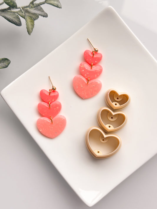 Trio Hearts Clay Cutter Set - Drill Guides