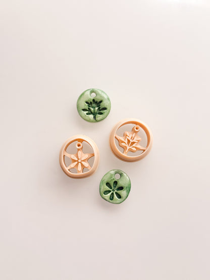 Ceramic Earring Dupe Clay Cutters With Hole Cut Out Polymer Clay Set of 2