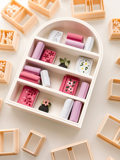Build Your Own Mini Bookshelf Clay Cutters + 3D Printed Shelf