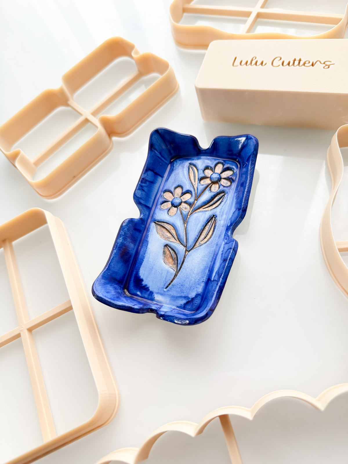 Fancy Trinket Dishes + Press Polymer Clay Cutters Ceramic Air Dry Clay