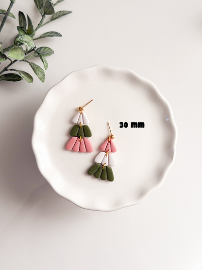 Embossed Triple Tree Dangle Clay Cutter Set