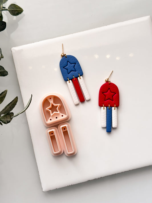 Patriotic Dangle Clay Cutter Set - Drill Guides