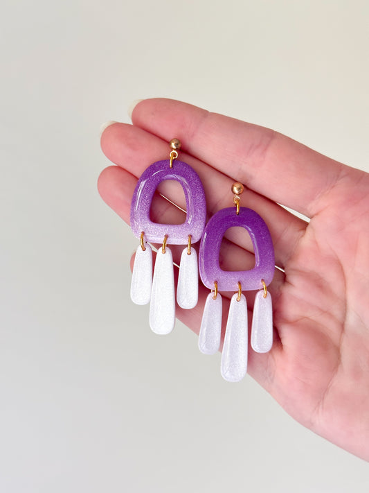 Boucles d'oreilles ombrées violettes