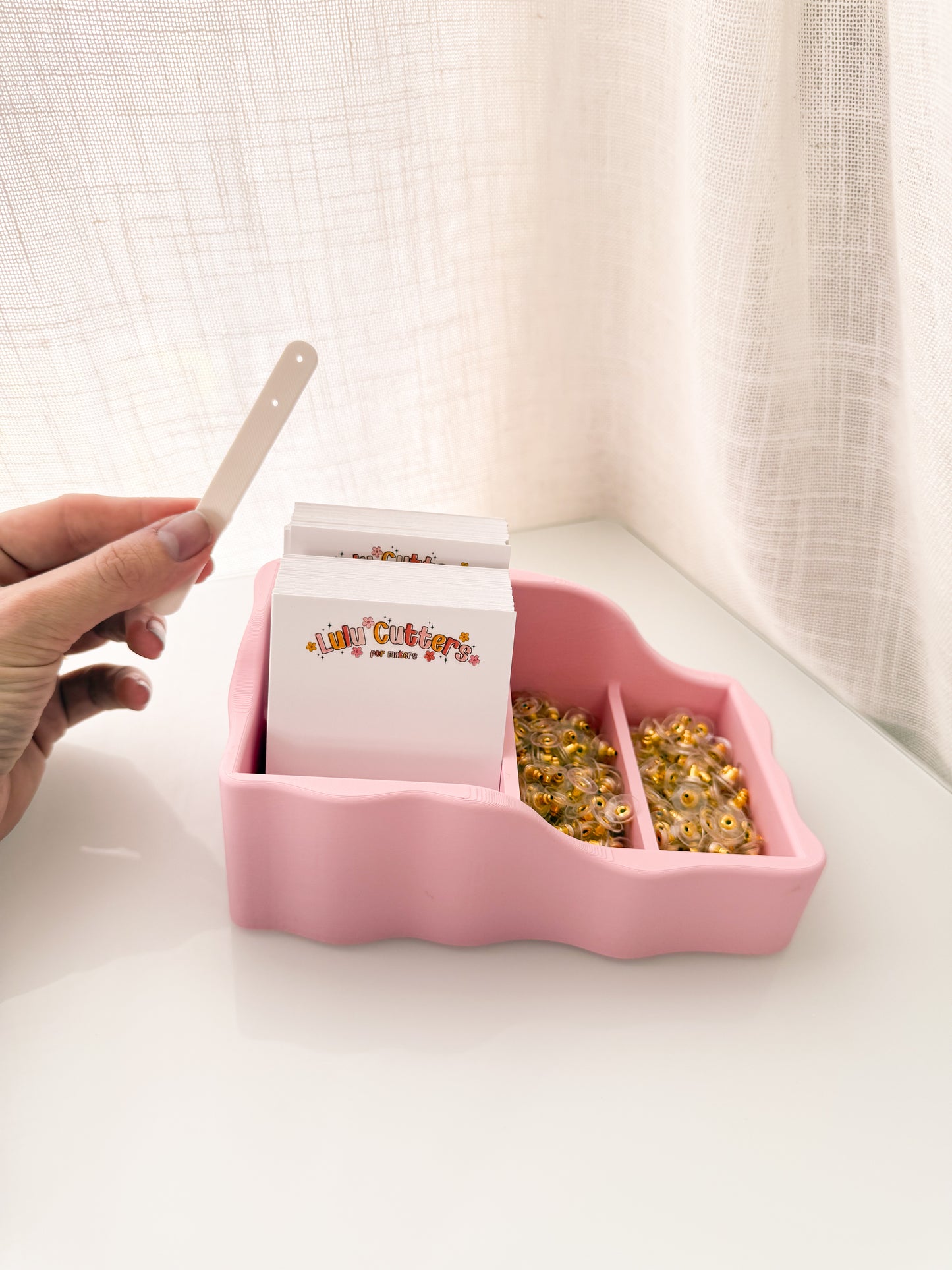 Organic Earring Card Holder 3D Printed