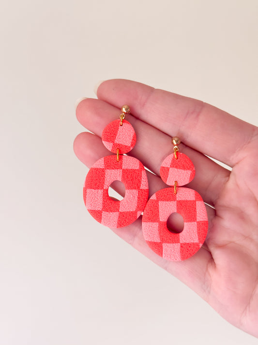 Vibrant Checkered Earrings