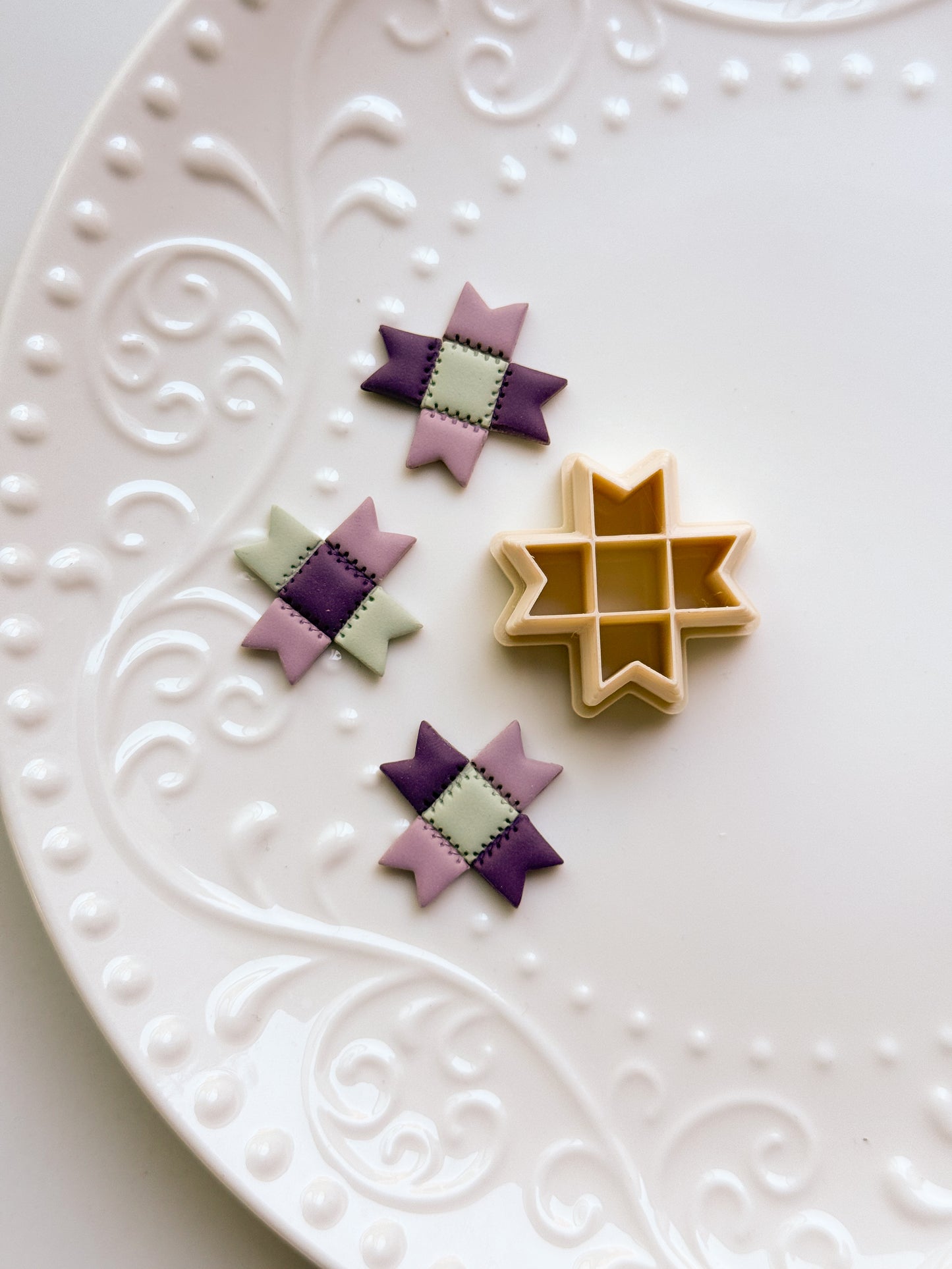 Quilted Clay Cutter And Stamp Set
