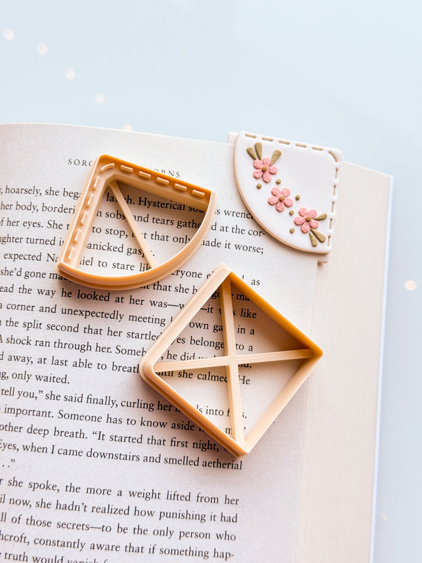 Stitched 2 Corner Bookmarks - November