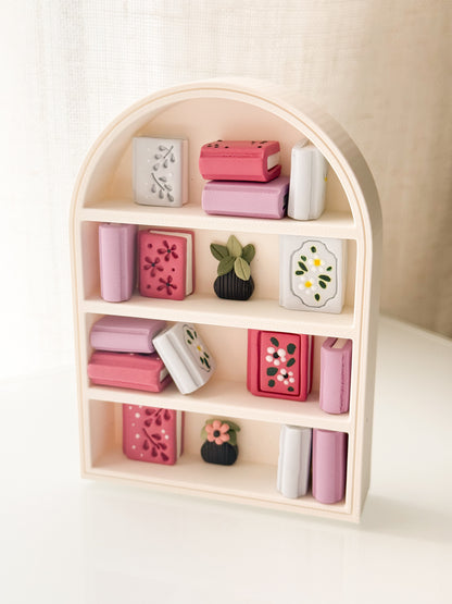 Build Your Own Mini Bookshelf Clay Cutters + 3D Printed Shelf